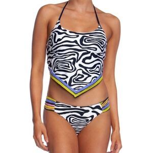 Trina Turk Zebra Handkerchief Rev Bottom Swimsuit Set 6